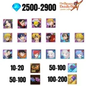 七つの大罪 光と闇の交戦: グラクロ [GLOBAL] 2500-2900 GEMS | GAWAIN | NEMESIS MELIODAS | ESCANOR/MERLIN | SHINRA | SUBARU/BEATRICE | 8 FEST UR | 7 COLLAB | 10-20 FEST SSR
