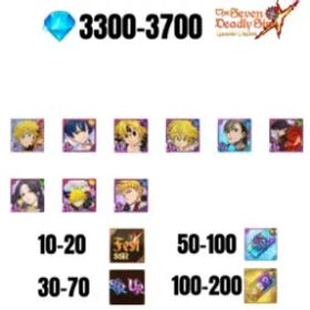 七つの大罪 光と闇の交戦: グラクロ [GLOBAL] 3300-3700 GEMS | GAWAIN | NEMESIS MELIODAS | ESCANOR/MERLIN | 7 FEST UR | 1 COLLAB | 30-70 FEST UR/SSR