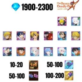 七つの大罪 光と闇の交戦: グラクロ [GLOBAL] 1900-2300 GEMS | GAWAIN | NEMESIS MELIODAS | ESCANOR/MERLIN | SHINRA | SUBARU/BEATRICE | 5 FEST UR | 8 COLLAB | 10-20 FEST SSR