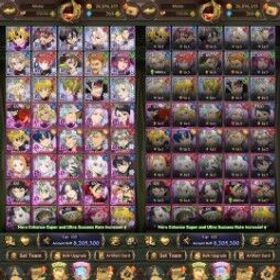 七つの大罪 光と闇の交戦: グラクロ 👑 296 - Global Unlinked | 8,2M CC BOX + 760 Diamonds 💎 New Gawain | 15 LR Heroes | Full Callabs: Re:Zero, Gachiakuta, Fire Force