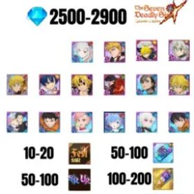 七つの大罪 光と闇の交戦: グラクロ [GLOBAL] 2500-2900 GEMS | GAWAIN | NEMESIS MELIODAS | ESCANOR/MERLIN | SHINRA | SUBARU/BEATRICE | 7 FEST UR | 8 COLLAB | 10-20 FEST SSR
