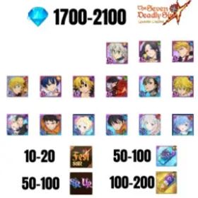 七つの大罪 光と闇の交戦: グラクロ [GLOBAL] 1700-2100 GEMS | GAWAIN | NEMESIS MELIODAS | ESCANOR/MERLIN | SHINRA | SUBARU/BEATRICE | 7 FEST UR | 7 COLLAB | 10-20 FEST SSR