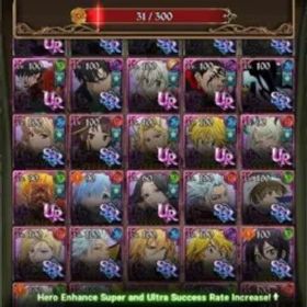 七つの大罪 光と闇の交戦: グラクロ ASIA|4,8M CC|67 DM+31 LS|5 LR+8 UR+Many Collab|NMeli3/6,Roxy4/6,Reinhard,Brunhil,Elizabet2/6,Sabunak,Meresca2/6|CodeOnly|SDS4779