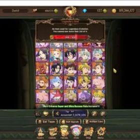 七つの大罪 光と闇の交戦: グラクロ Global|2,6M CC|199 LS|3 LR+8 UR+Colab Re:ZERO,Gachiakuta|Brunhild,Elizabeth2/6,H Gowther6/6,Meresca,Thor etc|CodeOnly|SDS4904