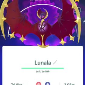 ポケモンGO Shiny Lunala Pokemon Go - PTC Account 80K Stardust