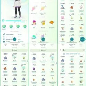 ポケモンGO LVL 63 🟣 4,2m Dust ✨ 54 Shinies 💯 11 Hundos