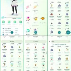 ポケモンGO LVL 64 🟣 4,4m Dust ✨ 56 Shinies 💯 13 Hundos