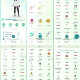 ポケモンGO LVL 66 🟣 3,8m Dust ✨ 165 Shinies 💯 12 Hundos