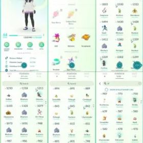 ポケモンGO LVL 64 🟣 4,4m Dust ✨ 57 Shinies 💯 20 Hundos