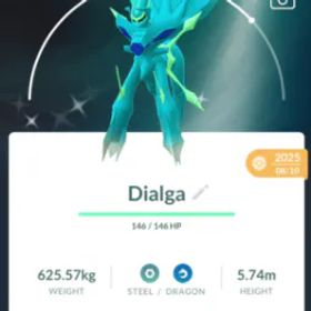 ポケモンGO ✨Shiny Dialga Origin Form - PTC Account 80K Dust✨