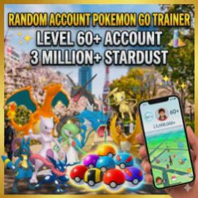 ポケモンGO ⚡Random Account Level 60+,2 Shiny Legend, 3M+ Dust⚡
