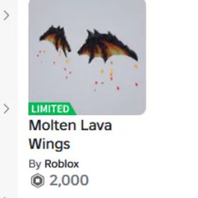 ロブロックス Molten Lava Wings (2K RAP)