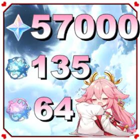 原神 💞【NA】57000-59000 Primogems💎135+Acquaint Fate💎64+Intertwined Fate🎁 Starter Wish Reroll 🎁AUTO 24/7 Instant Delivery