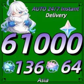 原神 💞【ASIA】61000-63000 Primogems💎136+Acquaint Fate💎64+Intertwined Fate🎁 Starter Wish Reroll 🎁AUTO 24/7 Instant Delivery