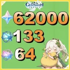 原神 💞【EU】61500-63000 Primogems💎133+Acquaint Fate💎64+Intertwined Fate🎁 Starter Wish Reroll 🎁AUTO 24/7 Instant Delivery