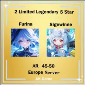 原神 🌍EU🔹AR45-50🔸Furina🔸Sigewinne🔹5-Star Weapon🕹️IOS/Android/PC/Xobox/PS