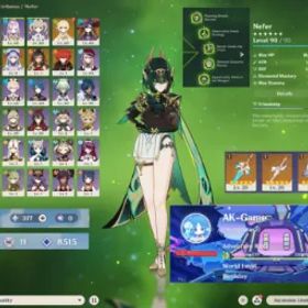 原神 🌍Asia🔹AR55🔹10 Legendary🔸Nefer C5🔹More🔸377 Primogems
