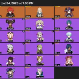 原神 [Asia] AR 52 🌌 28 Characters (5 Legendaries) 🌠 Eula + Diluc + Jean 🌠 Full Access | #