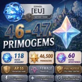 原神 💎EU 46K-47K Primogems AR55 MC Female