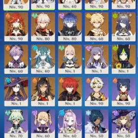 原神 NA [+60 CHARACTERS] / MUALANI C2 + ESCOFFIER C1 + SANDRONE + SKIRK + MAVUIKA + FLINS + VODYANITSA