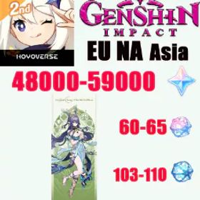 原神 [EU]AR55|Lauma+Keqing+48148 Primogems|60+IntertwinedFate|103+Acquaint Fate