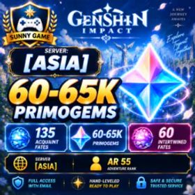 原神 As💎60-65K Primogems
