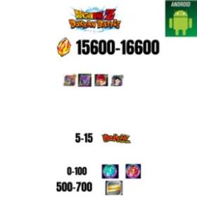 ドラゴンボールレジェンズ [GLOBAL][ANDROID] 15600-16600 STONES | GOKU GOD | BEERUS | 4 CHARACTERS | 5-15 DOKKAN FEST | 500 TICKET