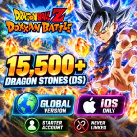 ドラゴンボールレジェンズ Dokkan Battle GLOBAL iOS | 15 500+ Dragon Stones DS | Starter Account