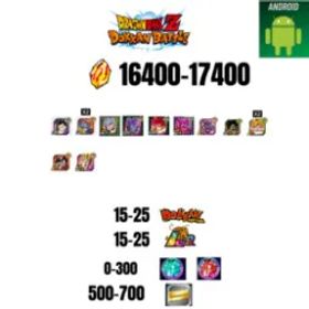 ドラゴンボールレジェンズ [GLOBAL][ANDROID] 16400-17400 STONES | BEAST GOHAN | CELL MAX | GOKU GOD | BEERUS | 11 CHARACTERS | 15-25 DOKKAN FEST | 15-25 LR | 500 TICKET