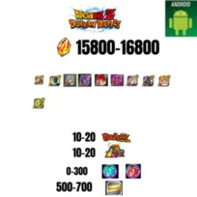 ドラゴンボールレジェンズ [GLOBAL][ANDROID] 15800-16800 STONES | BEAST GOHAN | CELL MAX | GOKU GOD | BEERUS | 10 CHARACTERS | 10-20 DOKKAN FEST | 10-20 LR | 500 TICKET