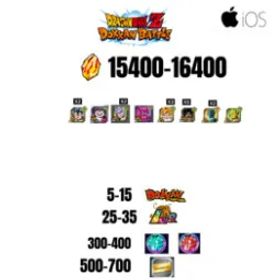 ドラゴンボールレジェンズ [GLOBAL][IOS] 15400-16400 STONES | BEAST GOHAN | CELL MAX | 8 CHARACTERS | 5-15 DOKKAN FEST | 25-35 LR | 500 TICKET
