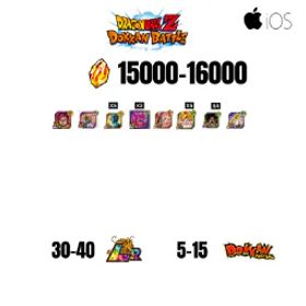 ドラゴンボールレジェンズ [GLOBAL][IOS] 15000-16000 STONES | BEAST GOHAN | CELL MAX | 8 CHARACTERS | 5-15 DOKKAN FEST | 30-40 LR | 500 TICKET