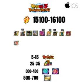 ドラゴンボールレジェンズ [GLOBAL][IOS] 15100-16100 STONES | BEAST GOHAN | CELL MAX | 10 CHARACTERS | 5-15 DOKKAN FEST | 25-35 LR | 500 TICKET
