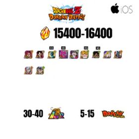 ドラゴンボールレジェンズ [GLOBAL][IOS] 15400-16400 STONES | BEAST GOHAN | CELL MAX | 11 CHARACTERS | 5-15 DOKKAN FEST | 30-40 LR | 500 TICKET