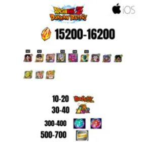 ドラゴンボールレジェンズ [GLOBAL][IOS] 15200-16200 STONES | BEAST GOHAN | CELL MAX | 12 CHARACTERS | 10-20 DOKKAN FEST | 30-40 LR | 500 TICKET