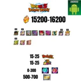 ドラゴンボールレジェンズ [GLOBAL][ANDROID] 15200-16200 STONES | BEAST GOHAN | CELL MAX | GOKU GOD | BEERUS | 12 CHARACTERS | 15-25 DOKKAN FEST | 15-25 LR | 500 TICKET