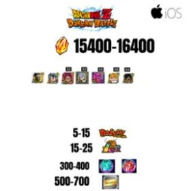 ドラゴンボールレジェンズ [GLOBAL][IOS] 15400-16400 STONES | BEAST GOHAN | CELL MAX | 7 CHARACTERS | 5-15 DOKKAN FEST | 15-25 LR | 500 TICKET