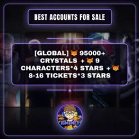 プロジェクトセカイカラフルステージ！ [GLOBAL] 🦊 95000+ CRYSTALS + 🦊 9 CHARACTERS*4 STARS + 🦊 8-16 TICKETS*3 STARS