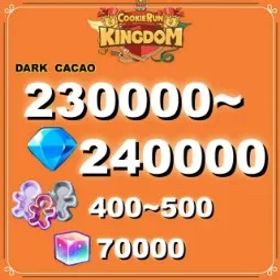 Cookie Run: Kingdom Dark Cacao Server♨️230,000+ Crystals💎400+Cookie Cutters⭐70000 Rainbow Cubes