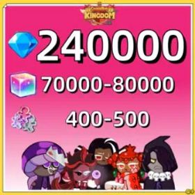 Cookie Run: Kingdom 🌺Dark Cacao🌺240,000-250,000 crystals 🌺 400-500 Cookie Cutters🌺 70k-80k Rainbow Cubes🌺Automatic delivery🌺