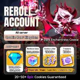Cookie Run: Kingdom Dark Cacao | Dark Enchantress | 400K+ Crystals | 1350+ Cookie Cutter