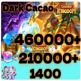 Cookie Run: Kingdom 💜Dark Cacao💜460,000 Crystals 💜 1400 Molds💜210,000 Rainbow Cubes💜