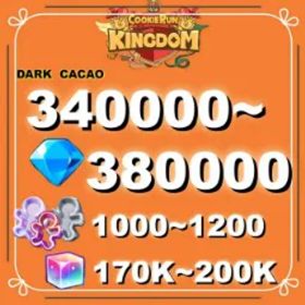 Cookie Run: Kingdom Dark Cacao Server♨️340,000+ Crystals💎1000+Cookie Cutters⭐170,000 Rainbow Cubes