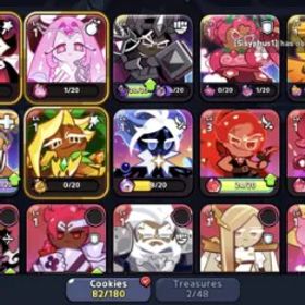Cookie Run: Kingdom [Global] 440000 Crystals+1100 Cookie Cutters+25 Super Epic Cookies+210000 Rainbow Cubes+250 Fateful Cookie Cutters+10M Coins+Dark Cacao Cookie+Unselected Ancien