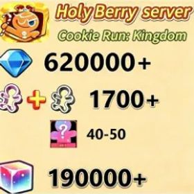 Cookie Run: Kingdom jCK75[hollyberry] 4.4K Pulls, 620K+ Diamonds, 190K+ Rainbow Cubes, 1700+ Cookie Cutters