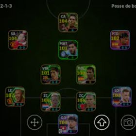 イーフットボール Efootball 27| van basten 104| koeman 107| pepe 106