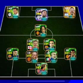 イーフットボール Premium💥 Strength - 3233💥(Big Time- Messi 110), Mbappe 106, Japp Stam 107, Totti 105✅Save On konami Only