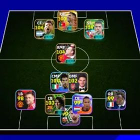 イーフットボール 【Collective Strength - 3168+】🔶Cristlano Ronaldo-107🔶Serglo Aguero-107🔶Luls Suarez-104🔶✔️ Only Konami Linked