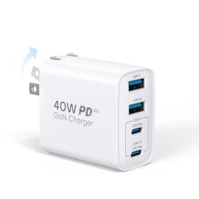 TOPADRE 合計40W 急速充電器 タイプc 充電器【折畳み式/GaNIII技術/超低温/PSE技術基準適合】 4 IN 1 USB コンセント四台同時充 電 スマホ 充 電器 iPhone iPad Androidその他各種機器対応 白色 1