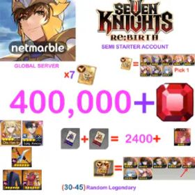 Seven Knights Re:BIRTH [GLOBAL SERVER] 400.000 + Gems Seven Knights Re:BIRTH Starter Semi - Account v3
